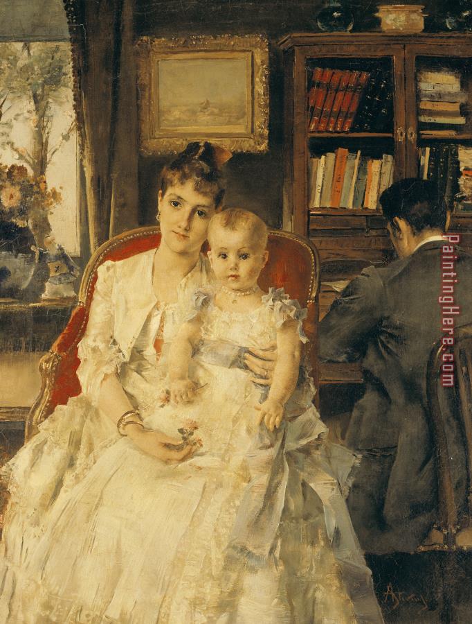 Alfred Emile Stevens Victorian Family Scene